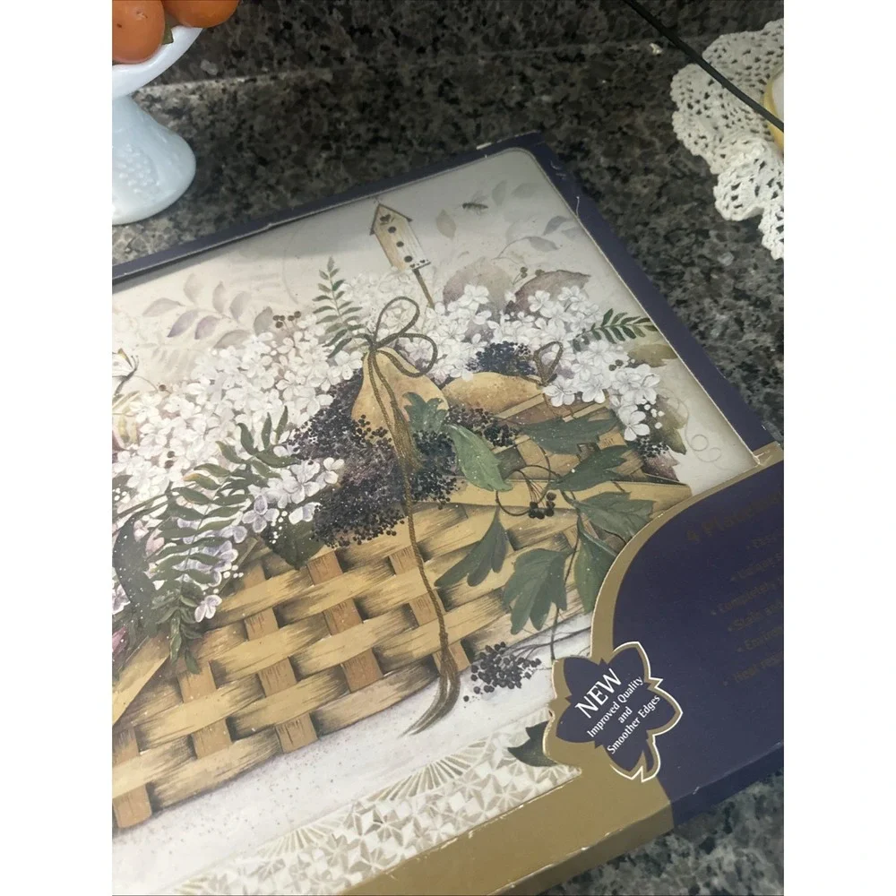 Pimpernel Cork Backed Placemats Set of 4 Floral Basket  Assorted